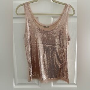 💗 Zara Rose Gold Sequin Tank Top